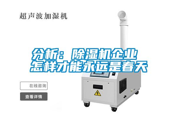 分析：除濕機企業 怎樣才能永遠是春天